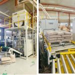 15KG Dřevěné pelety vážení plnění pytlování Paletizační linka je připravena k dodání